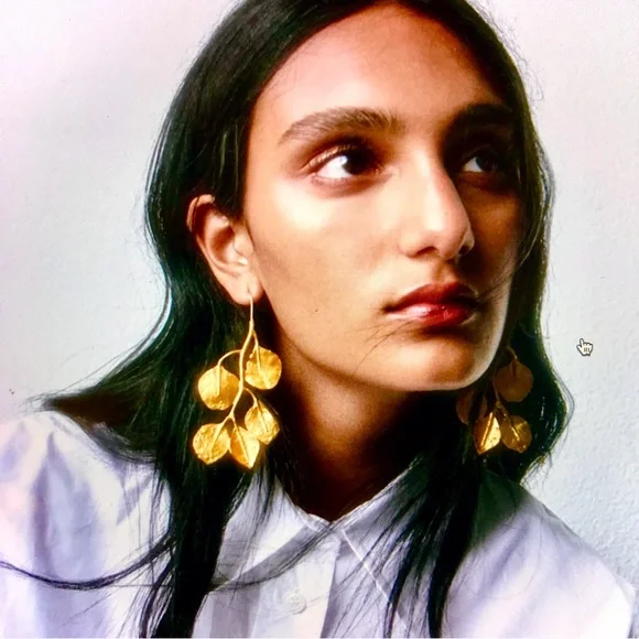 Zara Jewelry Zara Golden Long Leaf Earrings Poshmark